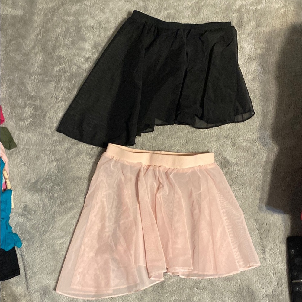 Elegant Black and Pink Women's Dance Skirt Set